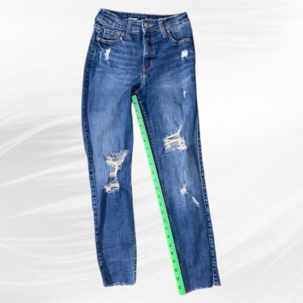 Old Navy Women’s 0 Blue 360 Stretch Extra High Rise Rockstar Super Skinny Denim